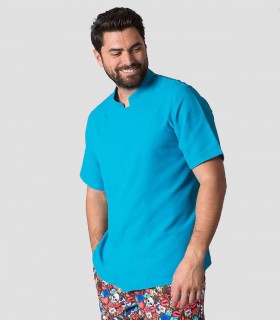 Chaqueta cocina Microfibra Manga corta Turquesa