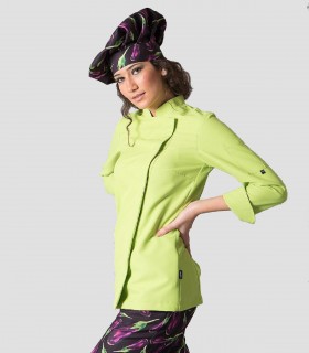 Chaqueta cocinera Microfibra Manga larga Pistacho