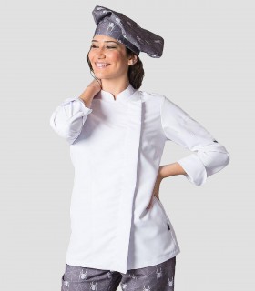 Chaqueta cocinera Microfibra Manga larga Blanca