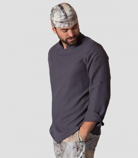 Chaqueta cocina Microfibra Manga larga Gris marengo