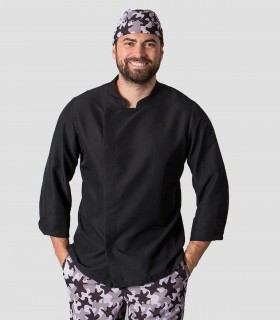 Chaqueta cocina Microfibra Manga larga Negra