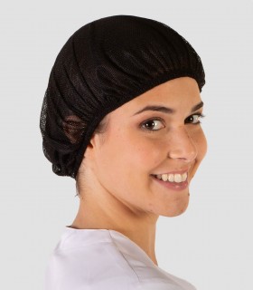 Gorro de rejilla Negro ideal para industria alimentaria y cocina