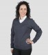 Jersey cuello pico para camarera Gris marengo