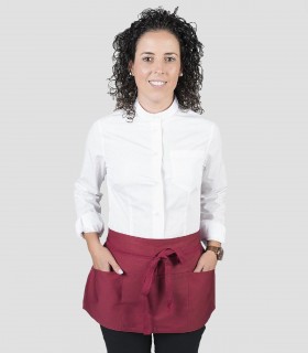Delantal camarero con bolsillo Burdeos
