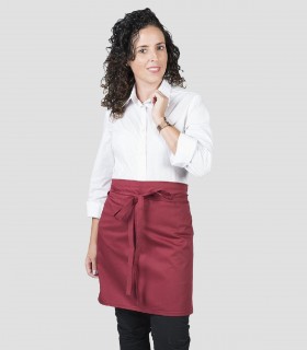 Delantal camarero con bolsillo Burdeos