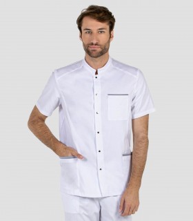 Casaca sanitaria cuello mao Vivo Gris