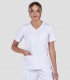 Casaca sanitaria mujer microfibra y punto Blanco