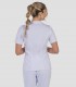Casaca sanitaria mujer microfibra y punto Blanco