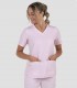 Casaca sanitaria mujer microfibra y punto Rosa