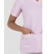 Casaca sanitaria mujer microfibra y punto Rosa