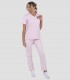 Casaca sanitaria mujer microfibra y punto Rosa