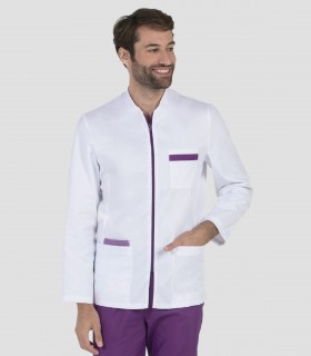 Casaca sanitaria Contraste Morado manga larga