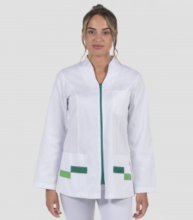 Casaca sanitaria mujer Contraste Verde manga larga