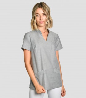 Casaca sanitaria mujer Mao Gris