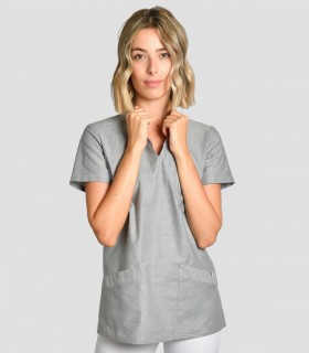 Casaca sanitaria mujer Mao Gris