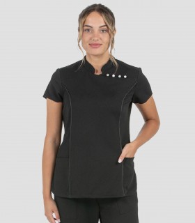 Casaca sanitaria Negra mujer estilo japonés