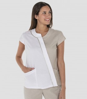 Casaca sanitaria mujer Asimétrica Beige