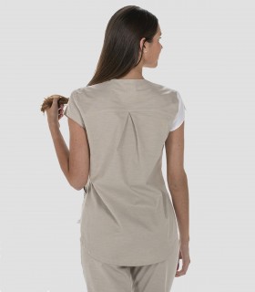 Casaca sanitaria mujer Asimétrica Beige