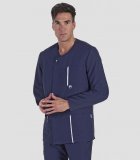 Casaca sanitaria Microfibra Marino Manga larga