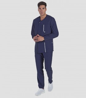 Casaca sanitaria Microfibra Marino Manga larga