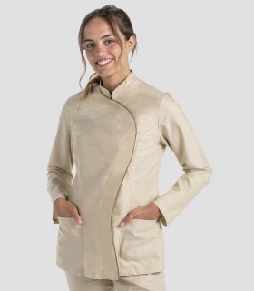 Casaca sanitaria mujer manga larga Beige