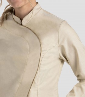 Casaca sanitaria mujer manga larga Beige