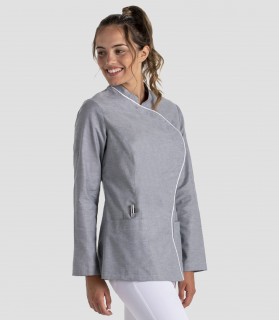 Casaca sanitaria mujer manga larga Onda Gris