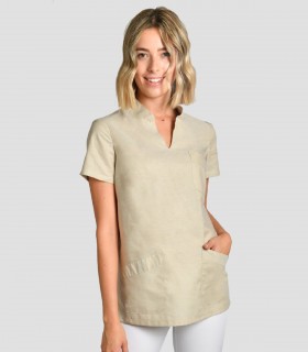 Casaca sanitaria mujer Mao Beige