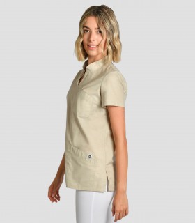 Casaca sanitaria mujer Mao Beige
