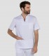 Casaca sanitaria unisex cuello Mao Blanca
