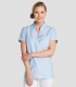 Casaca sanitaria mujer cuello Mao Celeste