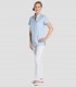 Casaca sanitaria mujer cuello Mao Celeste