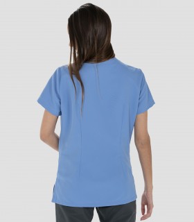 Casaca sanitaria mujer Microfibra Celeste tapeta