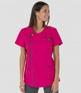 Casaca sanitaria mujer Microfibra Fucsia tapeta