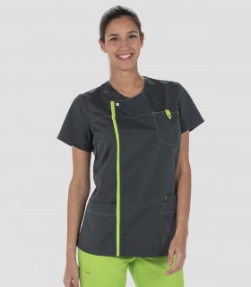Casaca sanitaria mujer Microfibra Gris tapeta