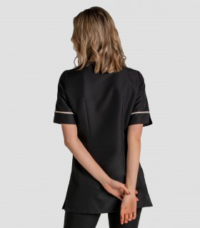 Casaca Levita Negra solapa Beige