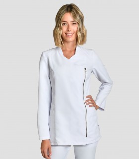 Casaca sanitaria Blanca cremallera dorada