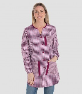 Bata maestra Manga larga Burdeos