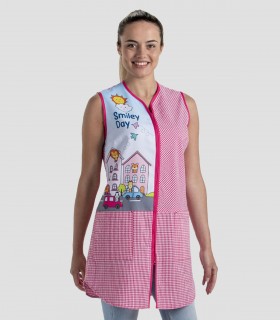 Bata maestra sin mangas Feliz día