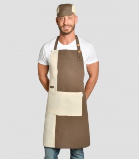 Delantal con peto loneta Marrón