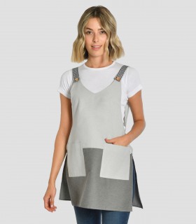 Estola en loneta bicolor en tonos grises