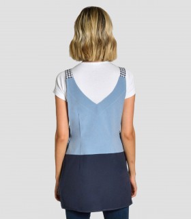 Estola en loneta bicolor en tonos azules