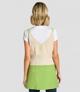 Estola en loneta bicolor en beige y verde pistacho