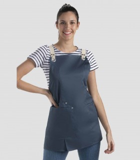Delantal con peto para mujer en color azul petróleo