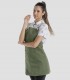 Delantal con peto para mujer en color verde caqui