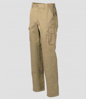 Pantalón de trabajo multibolsillos elástico Beige