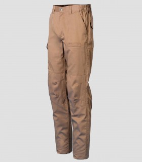 Pantalón de trabajo multibolsillos elástico reforzado beige