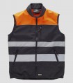 Chaleco Workshell Alta visibilidad Negro y Naranja
