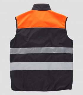 Chaleco Workshell Alta visibilidad Negro y Naranja