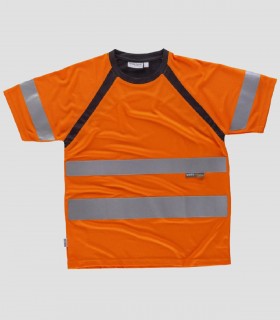 Camiseta de trabajo Negro y Naranja - Alta visibilidad